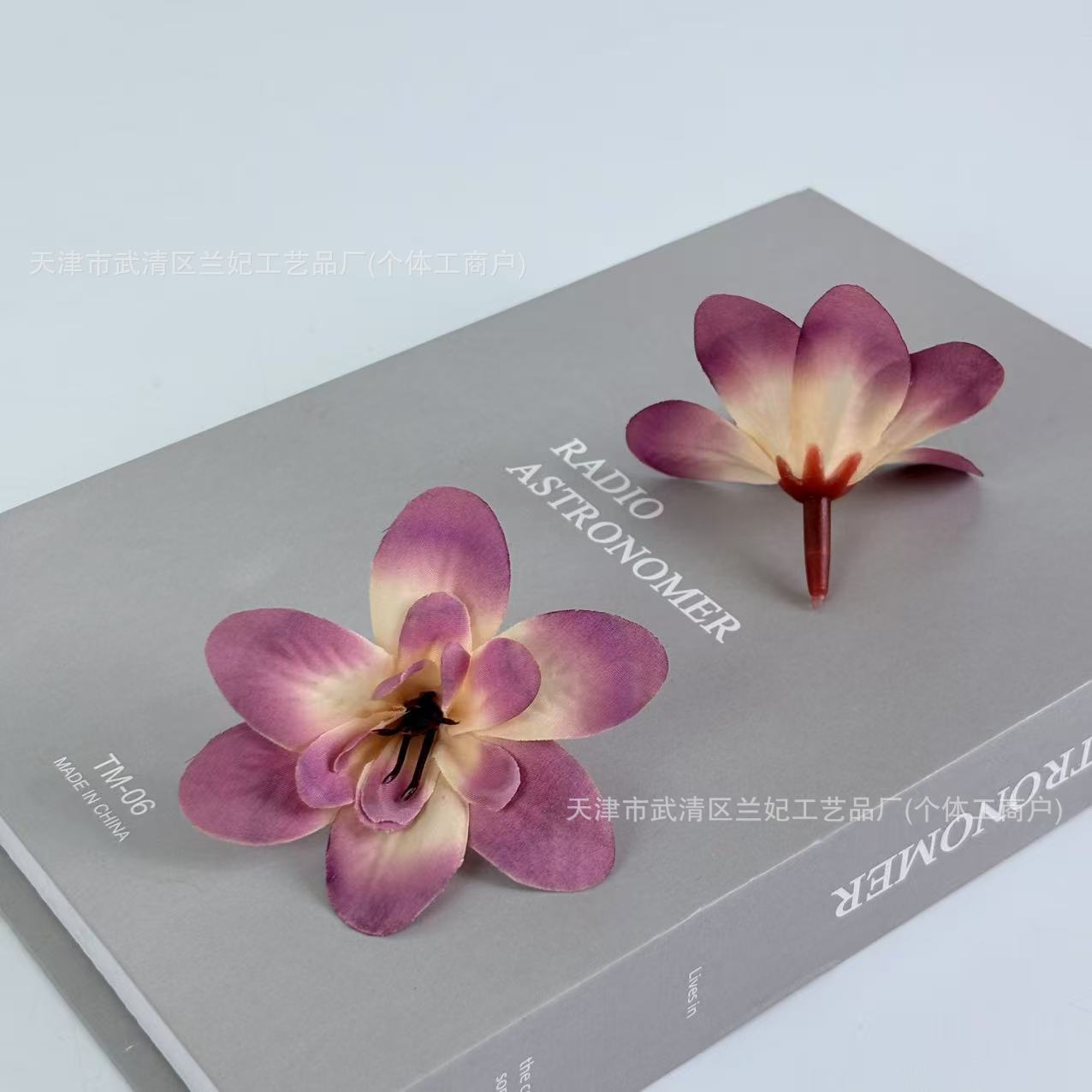Orquídea de simulación cabeza de comida plato flor de corona de novia flor de pecho flor de muñeca hacer caja de regalo flor de ópera flor de pinza