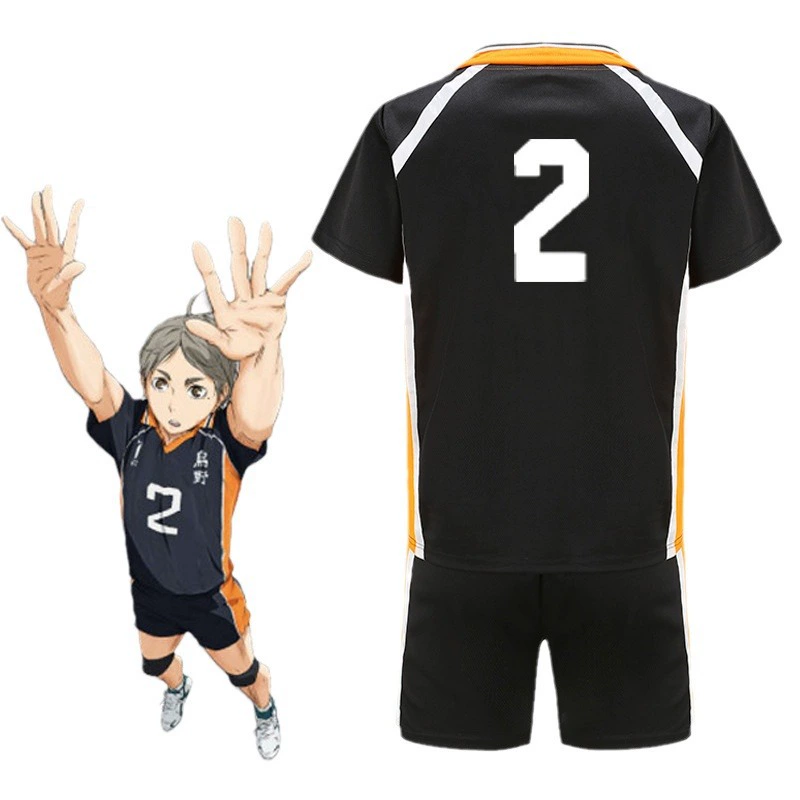 Косплей‑форма Haikyuu Karasuno, комплект майка и шорты для команды, размеры S–XXL