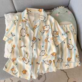 2025新款睡衣女春秋季云朵棉短袖短裤小熊可外穿夏薄款家居服套装