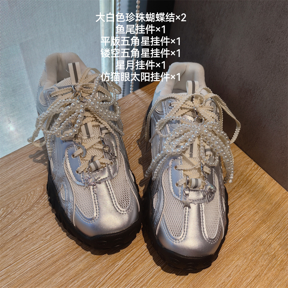 韓国の同じタイプの超仙真珠の蝶結びの靴の花の高級感の靴の装飾の小さい香風のdiy重工の百合の装飾