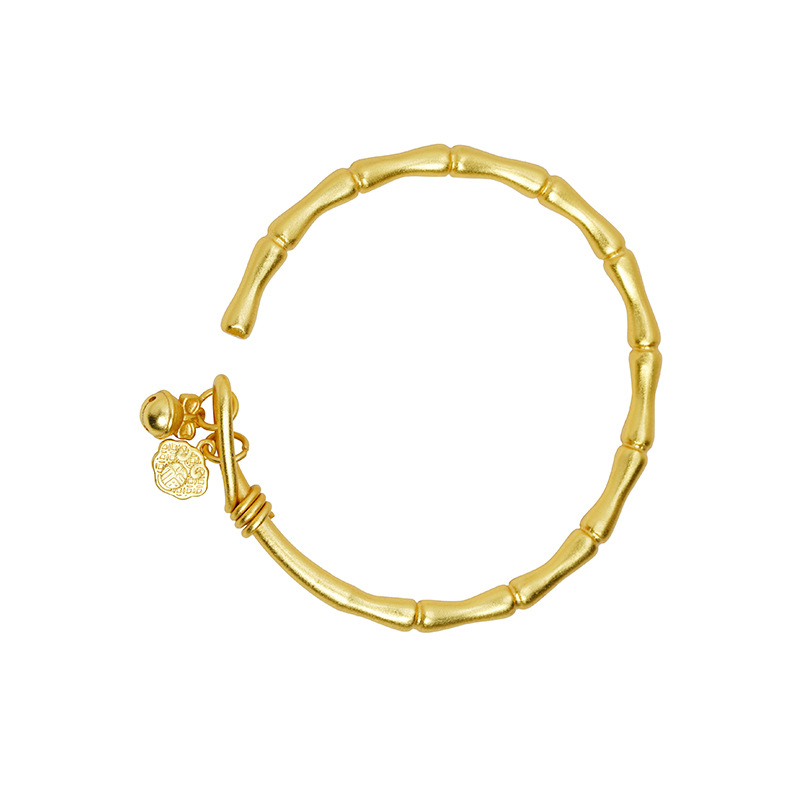 Nuevo brazalete de oro de arena vietnamita de bambú de la antigua ley, la cerradura de seguridad de la cerradura