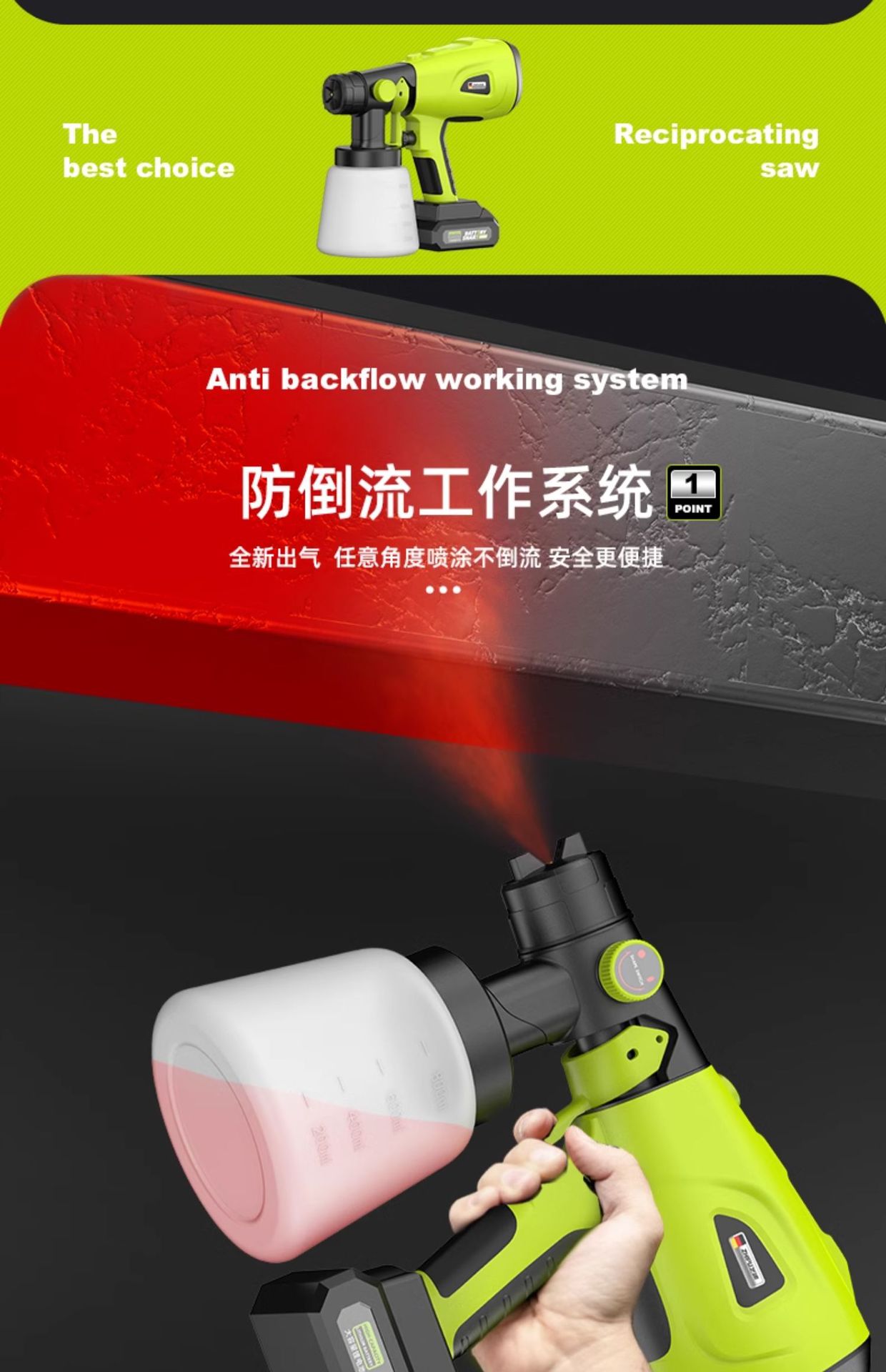 Electric Spray Paint Gun Paint Spray Gun Latex Paint Artifact Spray Machine Household Small Lithium Battery Spray Paint High Atomization Wholesale