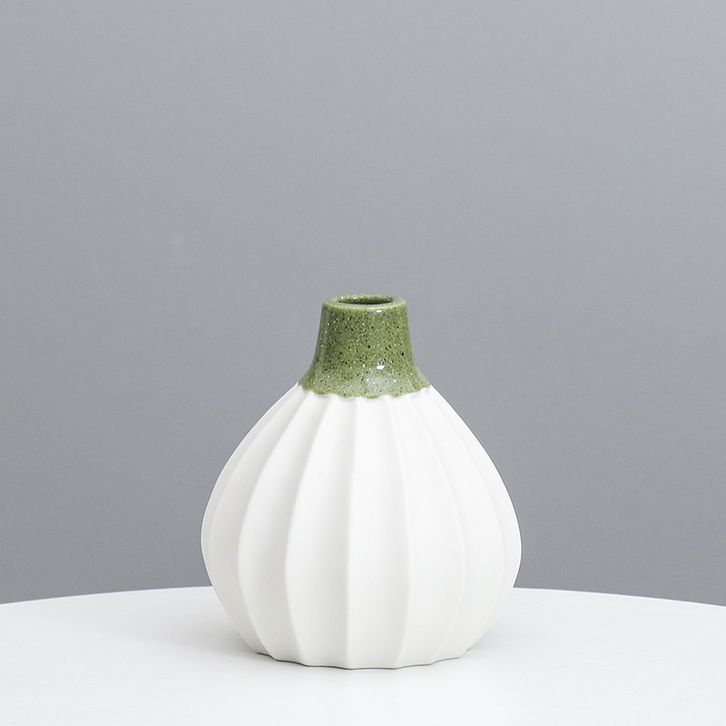 Jarrón de cerámica nórdico ins creativo moderno minimalista decoraciones calabaza hogar arreglo floral arte TV al por mayor