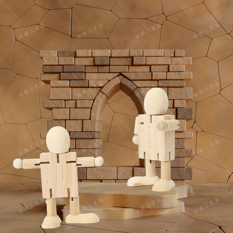 Madera DIY blanco embrión robot deformación conjunta marioneta graffiti variedad de juguete para niños madera hombre decoración creativa
