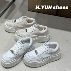 红韵～真皮小白鞋擦色新款厚底面包鞋百搭小众设计休闲运动
