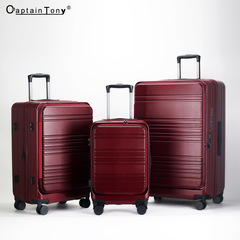 Front opening 28 inch zipper large capacity suitcase 24 inch lock box 20 inch carry-on case