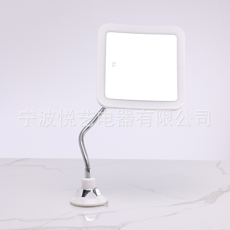 Led Makeup Mirror with Suction Cup Makeup Mirror 360 Degree Rotating Bathroom Mirror Punch-Free High-Definition Magnifying Makeup Mirror