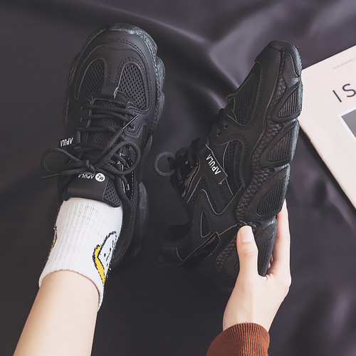 ins Korean version of dad shoes for women 2024 spring new student running sneakers casual breathable soft sole lightweight mesh shoes