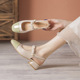 shoes for girls to wear in summer, 2023 new women's shoes, thick heels, color blocking, wrapped back empty sandals