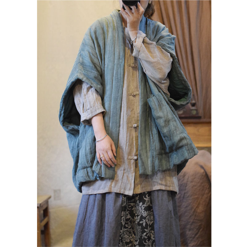 New designer linen-dyed irregular textured wrinkle vest with a relaxed, warm feel. (24104)