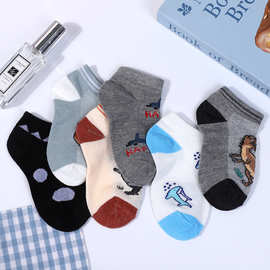 卡通鲸鱼儿童袜子春夏透气防滑抗起球短筒袜子宝宝可爱印花袜子