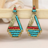 Beads, fashionable retro golden earrings, accessory with tassels, suitable for import, European style, wholesale