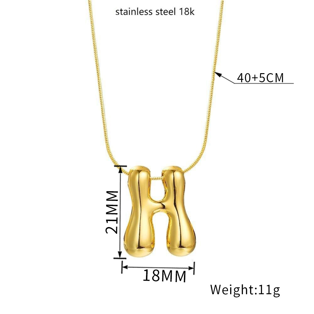 Z88 골드 H 문자 목걸이
