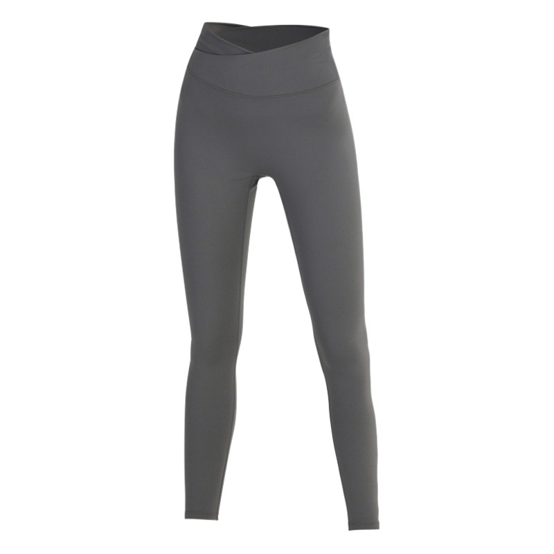 Pantalones de yoga premium transfronterizos para otoño e invierno, estilo europeo y americano, pantalones deportivos de running con tacto suave, pantalones de gimnasio cepillados de cintura alta con efecto levanta glúteos.