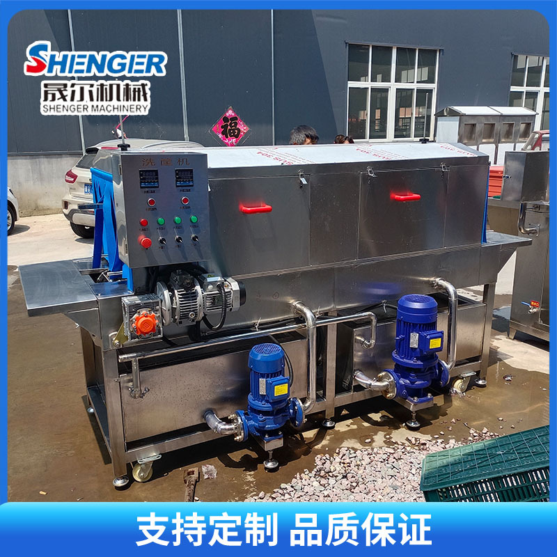 全自动洗筐机 海鲜鱼类周转筐清洗机设备 蛋筐去污清洗机