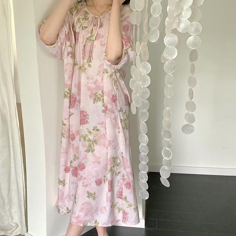 厂家直销棉绸睡裙女夏季薄款绵绸睡衣清冷蝴蝶吊带国风新中式可外|undefined