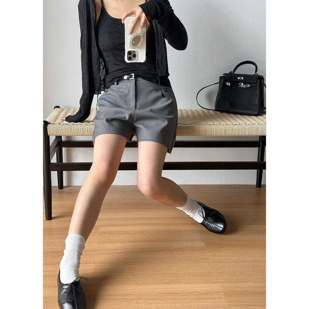 【王琪芝】法式高智高腰短裤女26秋冬时髦显瘦质感显瘦休闲WQ368