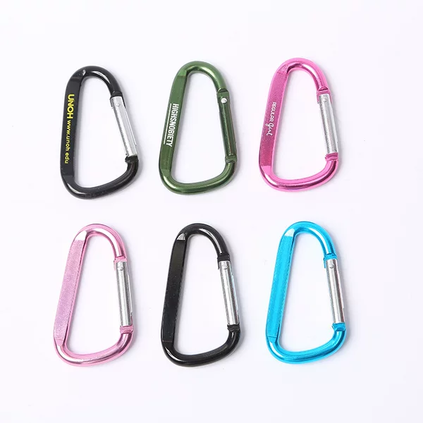 Manufacturer Wholesale No. 7 D-Shaped Carabiner Outdoor Gear Aluminum Alloy Carabiner Water Bottle Clip Backpack Clip