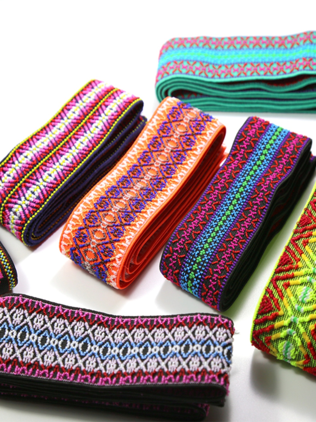 民族风提花松紧带宽橡筋彩色弹力宽皮筋裤腰带裤腰带裙子封腰