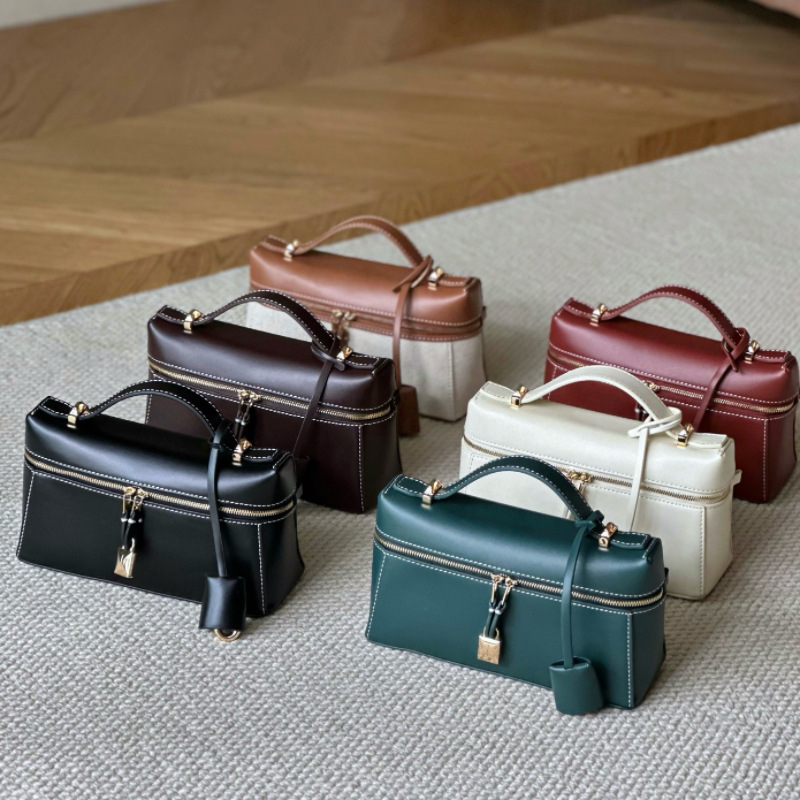 Lp19 Lunch Box Bag for Women 2025 New Style High-End Cowhide Leather Handbag Kelly Bag Single Shoulder Crossbody 23 Cosmetic Bag Lp19 Lunch Box Bag for Women 2025 New Style High-End Cowhide Leather Handbag Kelly Bag Single Shoulder Crossbody 23 Cosmetic Bag