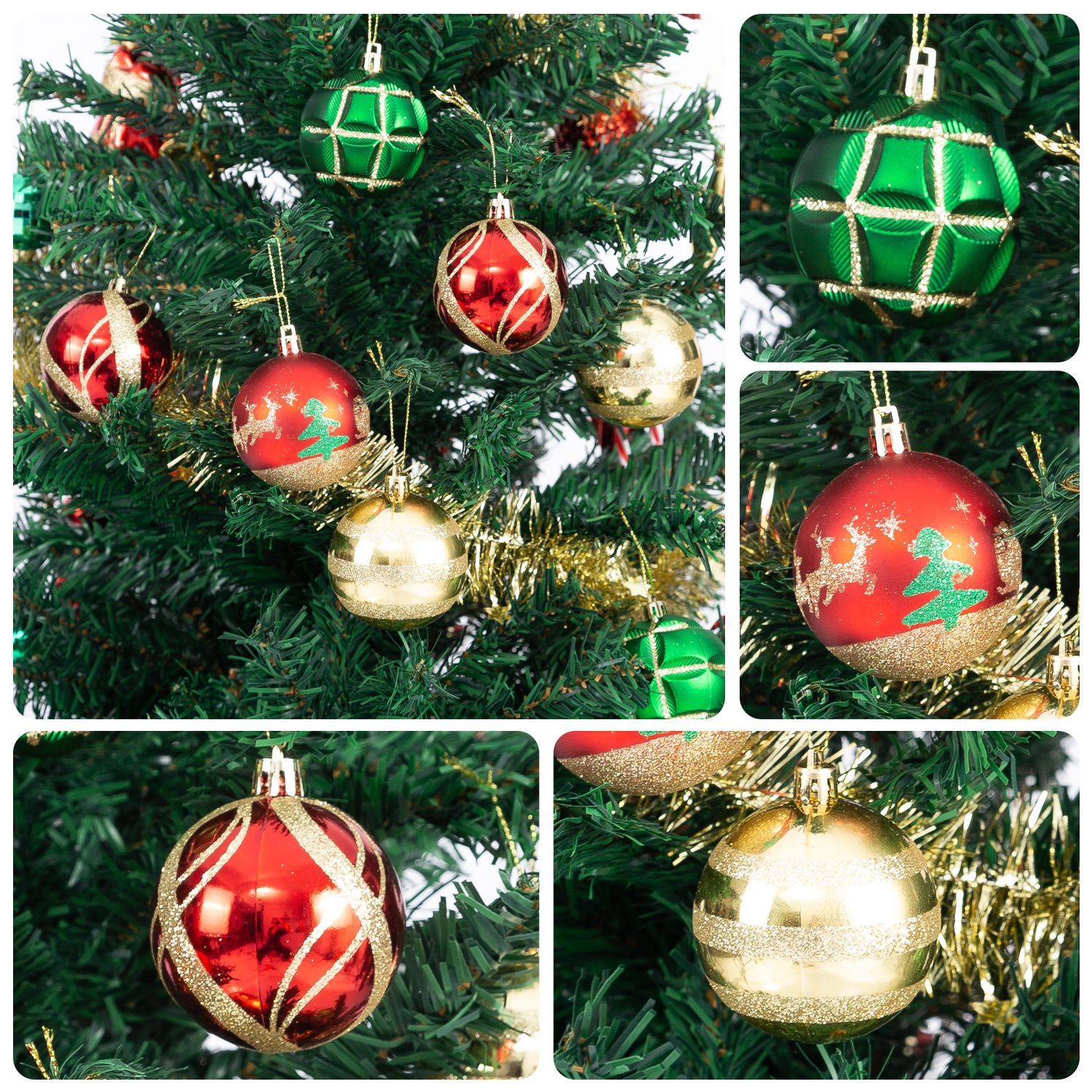 red green gold christmas ornam