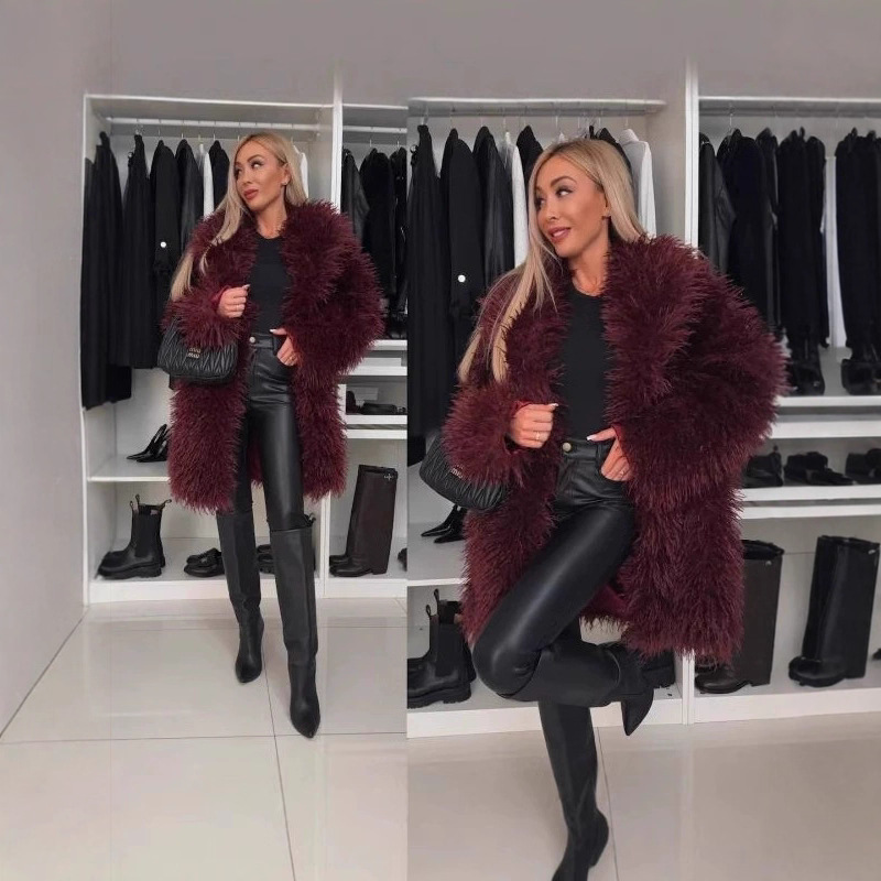 Amazon Aliexpress European and American Cross-Border Women's Clothing Hot-Selling Autumn and Winter Fashion Faux Fur Coat Women's Teddy Coat Amazon Aliexpress European and American Cross-Border Women's Clothing Hot-Selling Autumn and Winter Fashion Faux Fur Coat Women's Teddy Coat