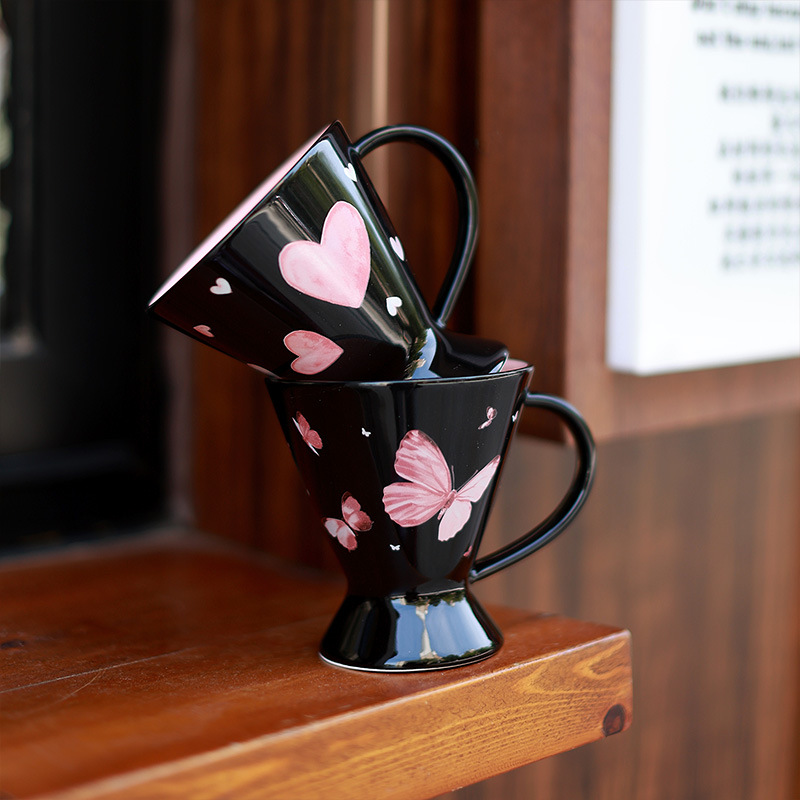 Taza de agua de cerámica de Shang 'en Taza de cintura delgada Taza de desayuno casera Taza de café casera Taza de helado comestible