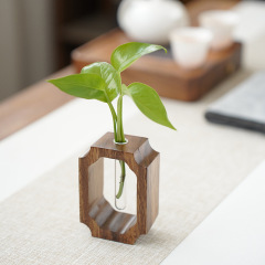 木製花瓶高顔値ins風花瓶客間寝室デスクトップ水養生け花器茶卓茶道置物