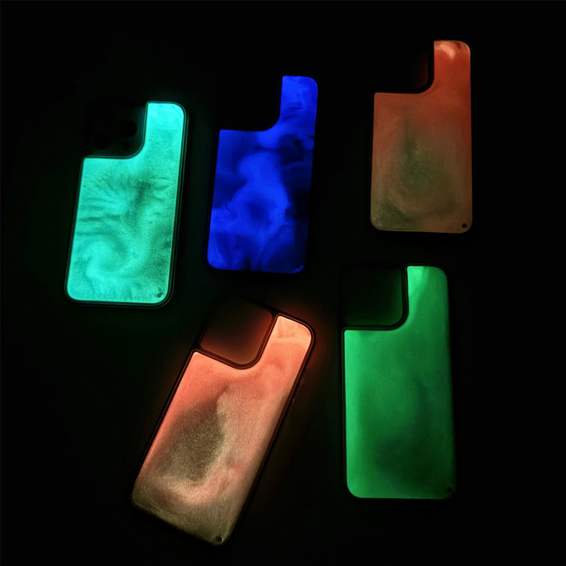 Suitable for Iphone16Promax Mobile Phone Case Luminous Quicksand Apple 15 Soft Edge Hard Back High Quality Protective Cover