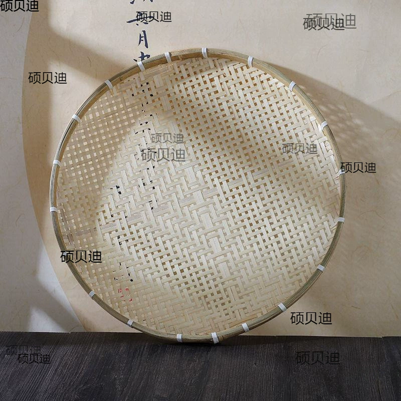 Бамбуковое перфорированное сито, круглый совок, ручное сито для риса, бытовое сито с крупными отверстиями, с мелкими отверстиями, декоративные изделия из бамбука, бамбуковая табличка