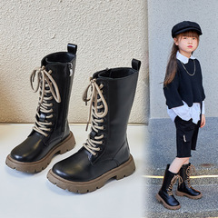 Children's Boots 2023 New Spring Autumn Martin Boots Knee-high Over-the-knee Boots for Girls Small Leather Boots Trendy Shoes