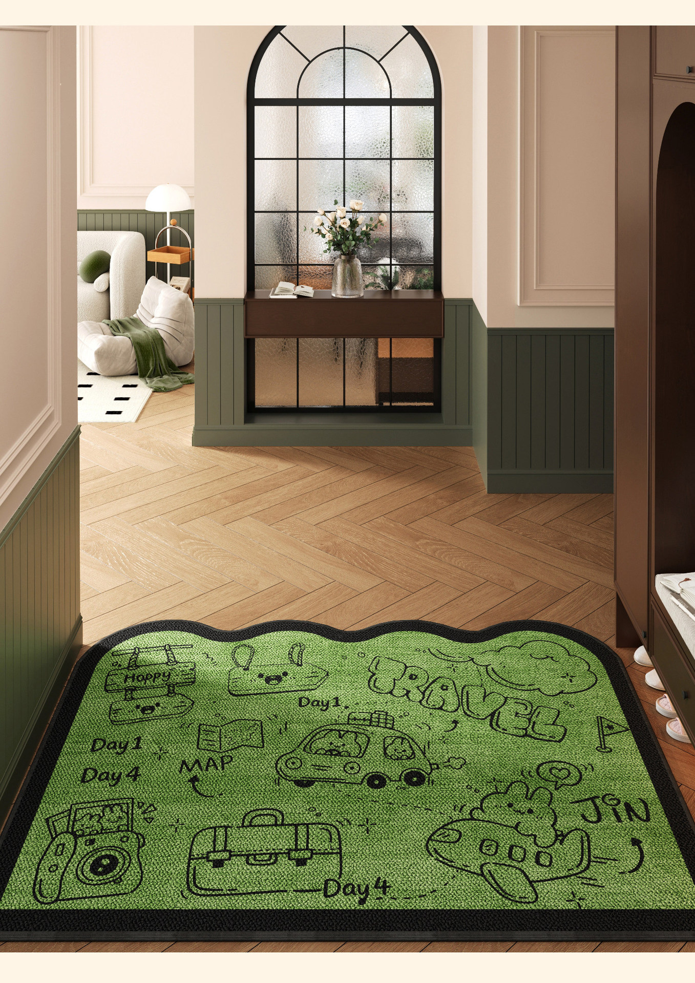 Entrance Door Mat 2026 New Cartoon Style Entrance Foot Mat for Home Use, Non-Slip and Dirt-Resistant Outdoor Carpet