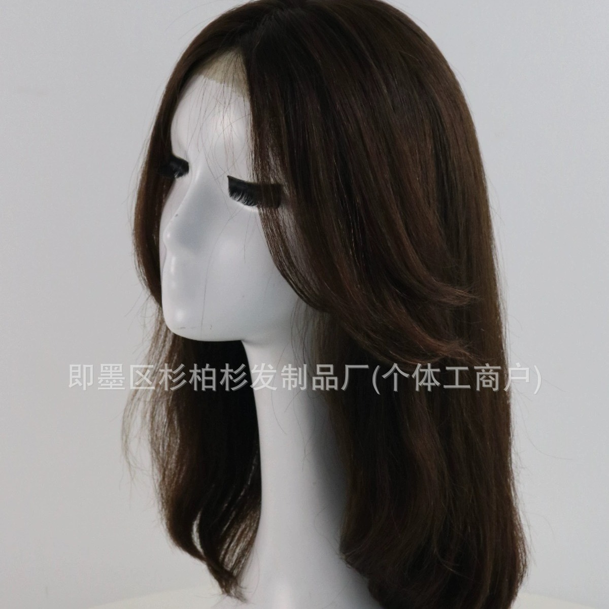 Qingdao Factory Girl's Braid Hand-Woven Hd Jewish Wig Single Needle Hairpiece Handmade Real Human Hair