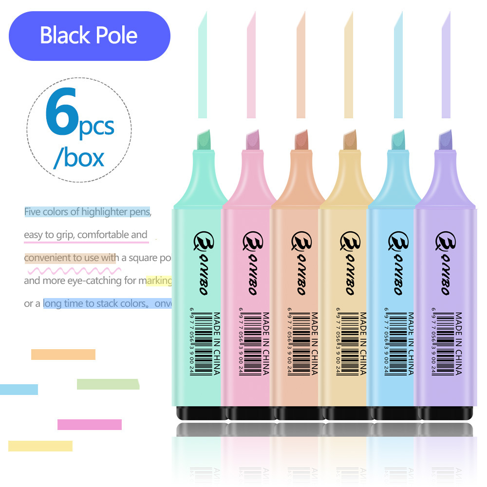 Juego de resaltadores de color macaron, marcadores clave para estudiantes de alto valor, pintura de cuentas de bricolaje, marcadores de graffiti