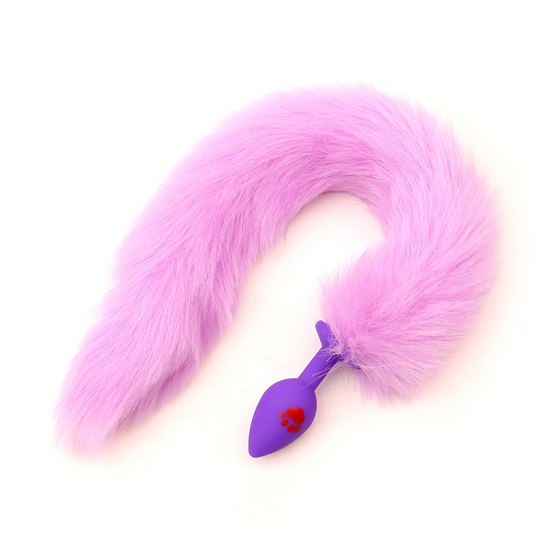 Cat Claw Anal Plug with 40 cm Fox Tail and Pink Bow — detail image 13