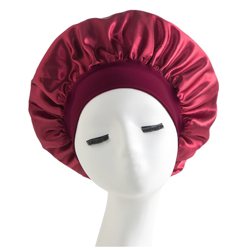 Amazon, comercio exterior transfronterizo, pañuelo para la cabeza de ala ancha y muy elástico, gorro de belleza, gorro de ducha, gorro para el cuidado del cabello, gorro de dormir de satén para el cuidado de las mujeres