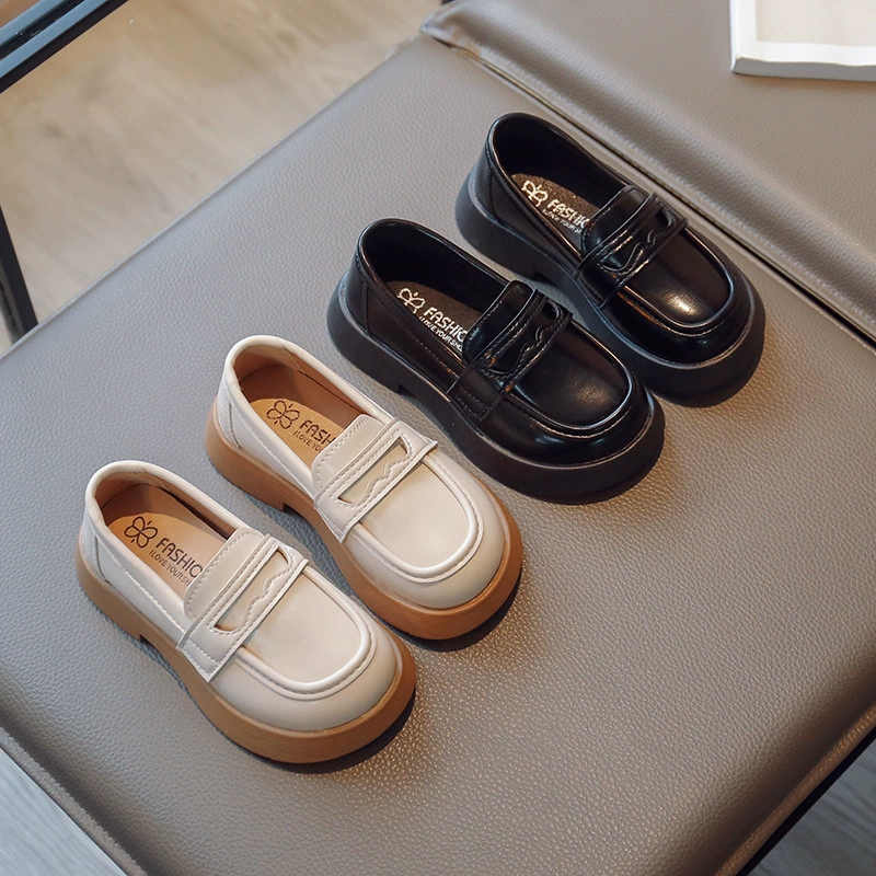 Детские лоферы 2025: Новые осенние туфли в британском стиле, черные кожаные туфли для девочек, для выступлений