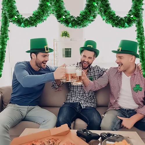 Cross-border new St. Patrick's green shamrock tops Irish holiday atmosphere decorations scene props