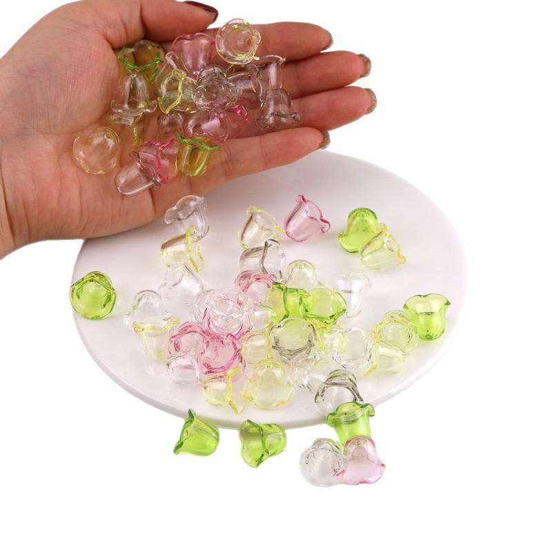 18*14mm透明铃兰花风铃花亚克力花朵铃铛花边吊坠diy发簪饰品配件|undefined