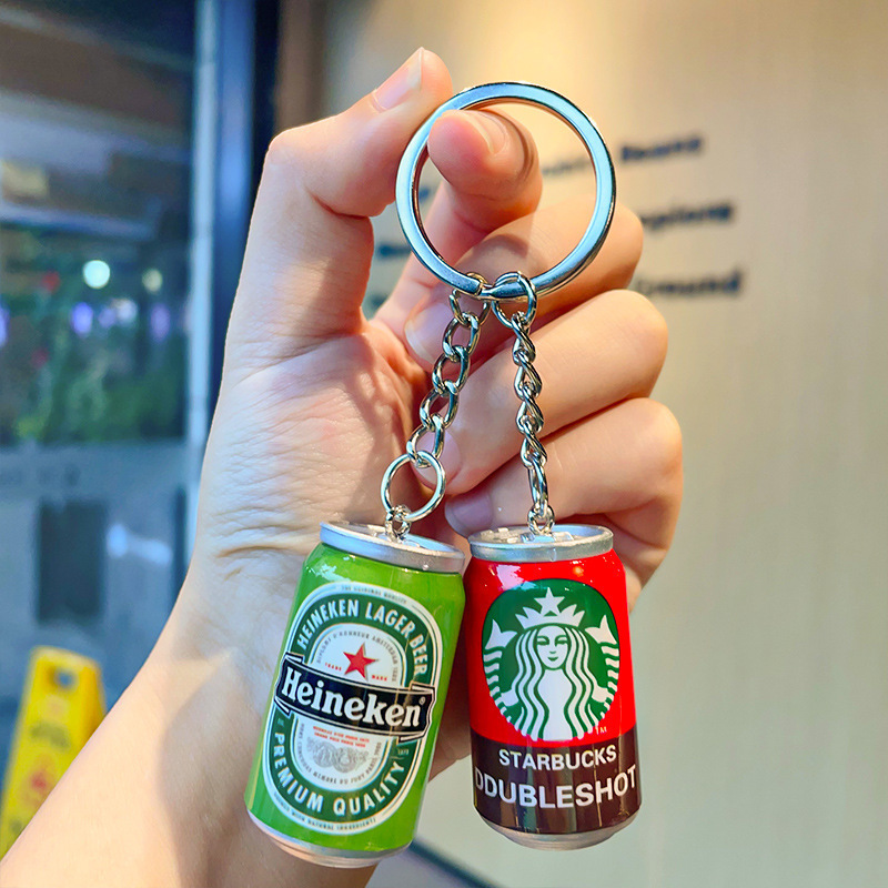 New simulation mini can keychain Cola Sprite key ring female coffee key chain small gift wholesale New simulation mini can keychain Cola Sprite key ring female coffee key chain small gift wholesale