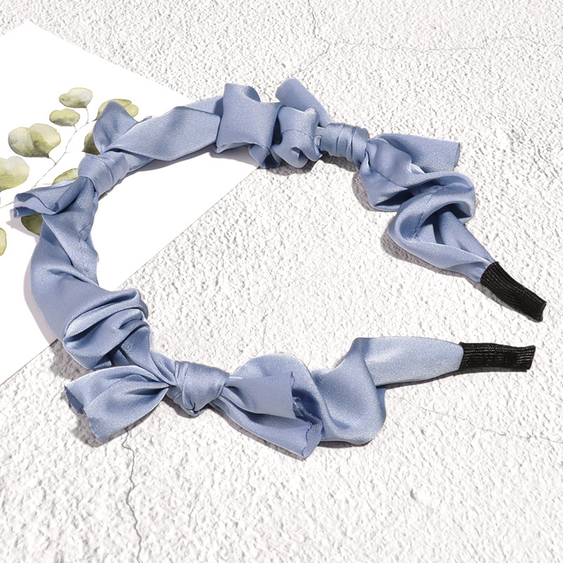 Korean Solid Color Bow Headband display picture 5