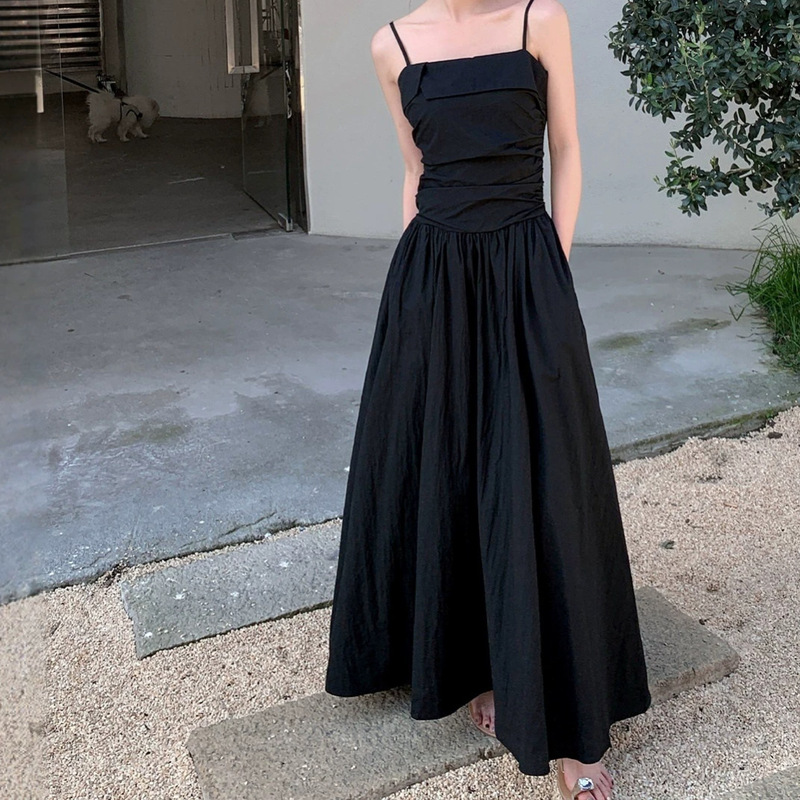 2026 Summer New French-Style Black Strap Princess Dress, a Super Stylish Dress That Is Popular This Year