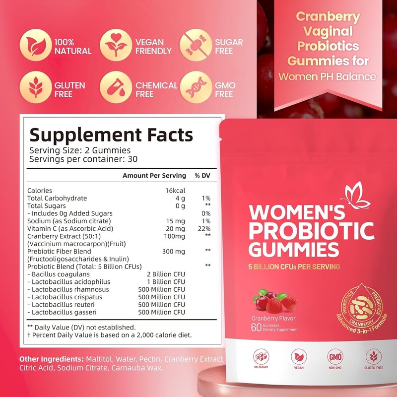 新品TK亚马逊跨境爆款60粒女性益生菌软糖WOMEN'S PROBIOTIC|undefined