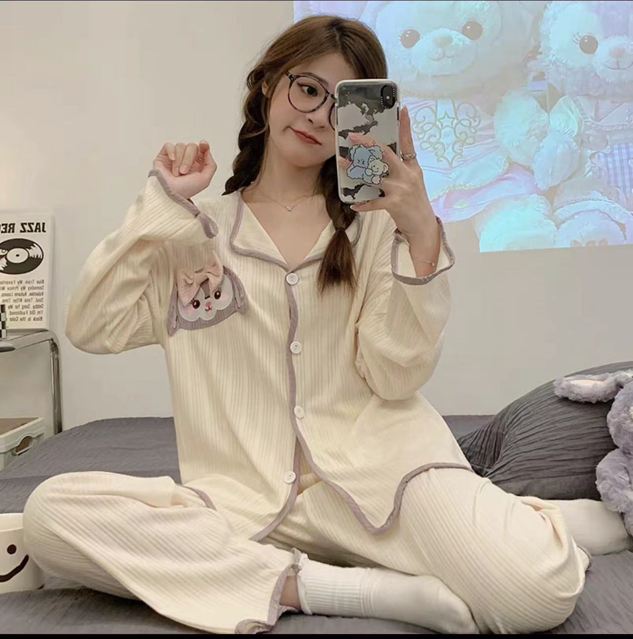 [다이파 지원] [맞춤화 지원] 국경을 넘나… 동남아 강구 대외무역 2024 뉴 롱슬리브 파자마