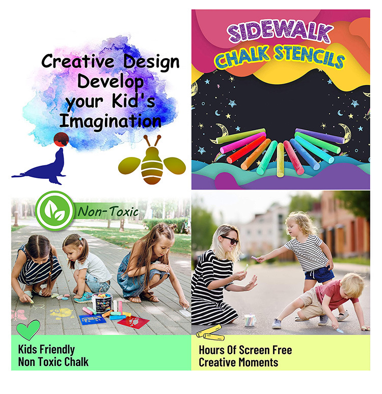 Colorful children's drawing template