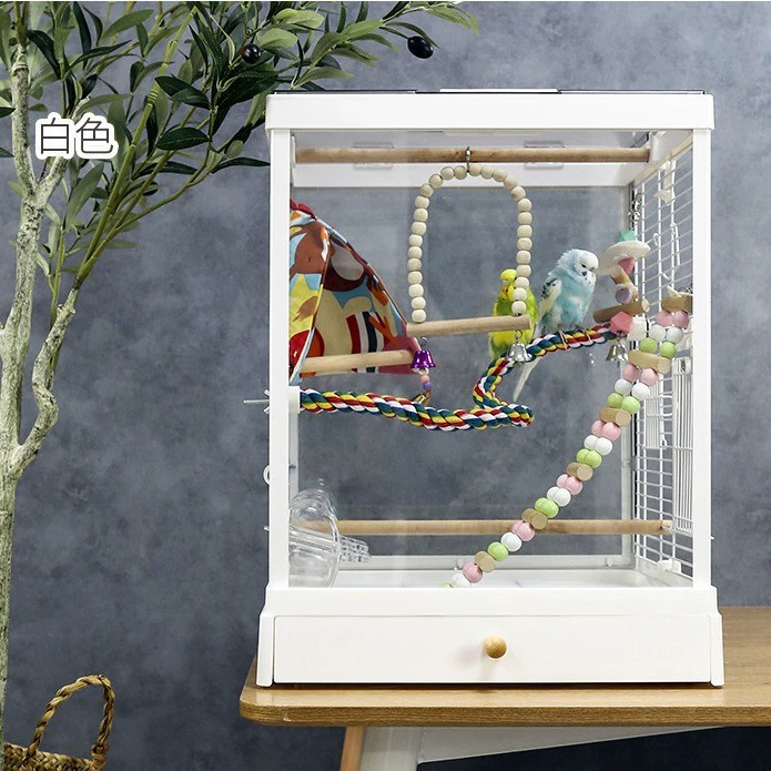 Клетка для попугаев Dayang, декоративная клетка для птиц с высокопрозрачным панорамным стеклом, вилла для волнистых попугайчиков и неразлучников, домик для птиц b4001.