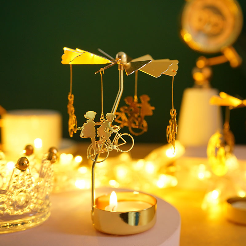 Linterna carrusel candelero romántico metal vela titular asiento placa humor cena atmósfera diseño