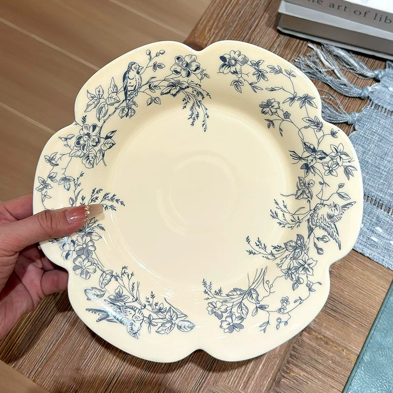 Blue Dream Series Tableware Plate New Home Vegetable Plate Specially Beautiful Plate Deep Dish Ceramic Fish Plate