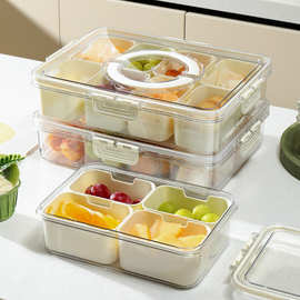 新品 手提式便携家用野餐水果食物分装保鲜盒 厨房调料冰箱分装收