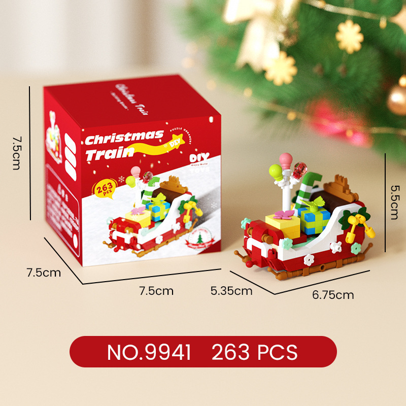 Juguetes para niños, bloques de construcción en línea, juguetes de Navidad, regalos, juguetes de Navidad, decoración, puzzle, ensamblaje
